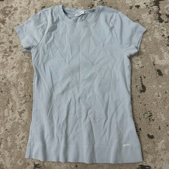 Calvin Klein Light Blue Short Sleeve Top Size Medium - Picture 1 of 3